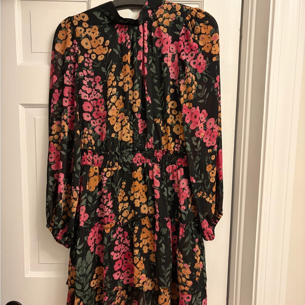 Joy Joy Black Dress with Pink and Orange Floral